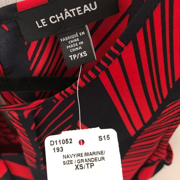 Red and black sleeveless blouse - Picture 3 of 5